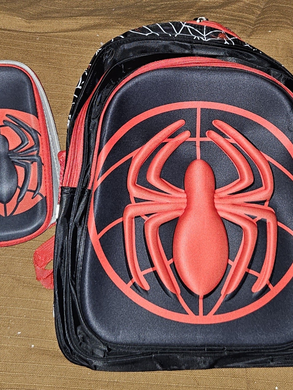 3D Molded Spiderman Kids Backpack & Pencil Case